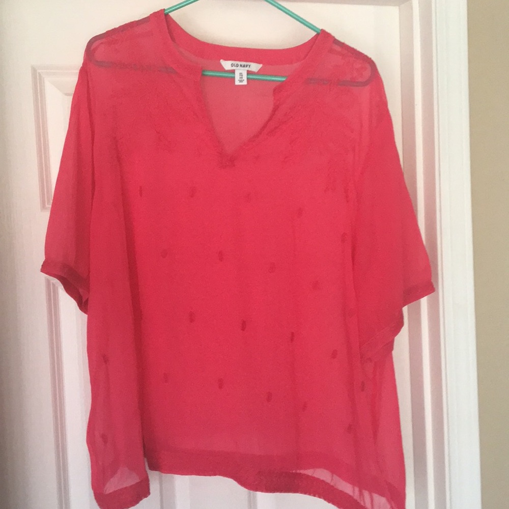 Hot pink sheer top size XXL-never worn!
